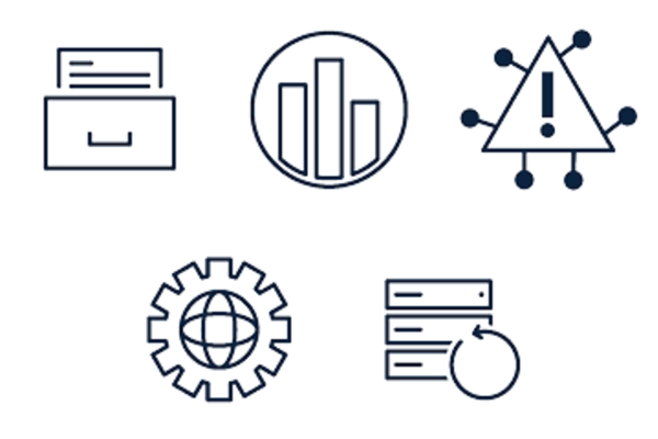 Cloud Report icons include those for Storage, Curation and Archiving; Data Access, Dissemination and Visualization; FAIR Data; Central Processing; and Disaster Recovery