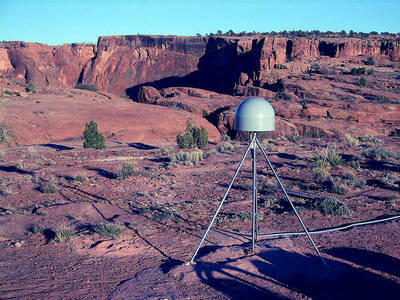 A GPS station located at Canyon de Chelly National Monument, in Arizona.